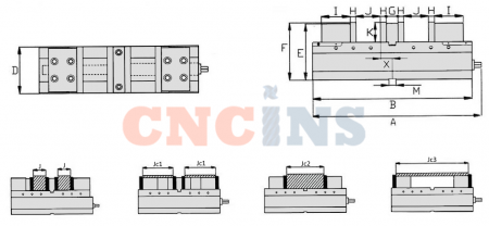 DFV-160-125x2 Тиски механические станочные двухзажимные